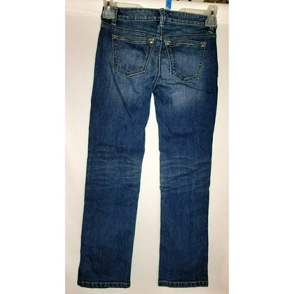 WHBM Crop Straight Leg Sequin Destressed Feel Beautiful Jean - Size 00